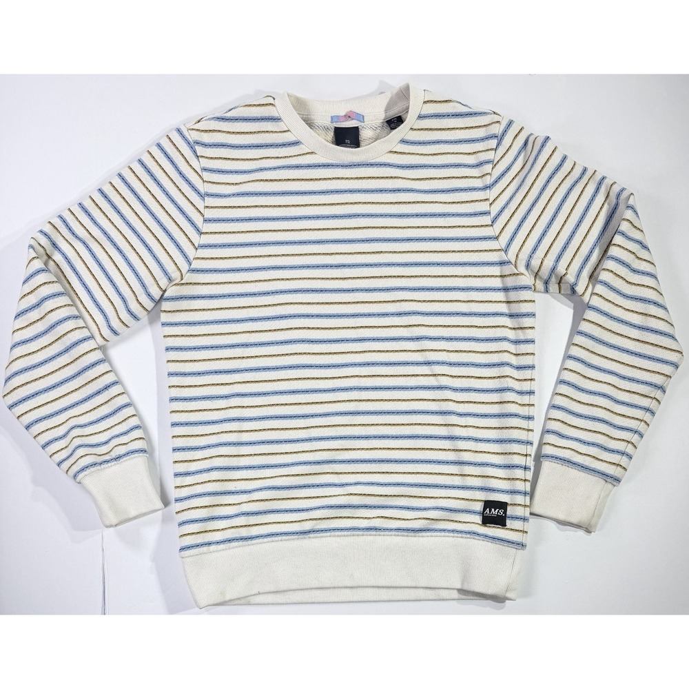 Scotch & Soda AMS Crewneck Sweatshirt Striped Knit Pullover Mens Medium‎